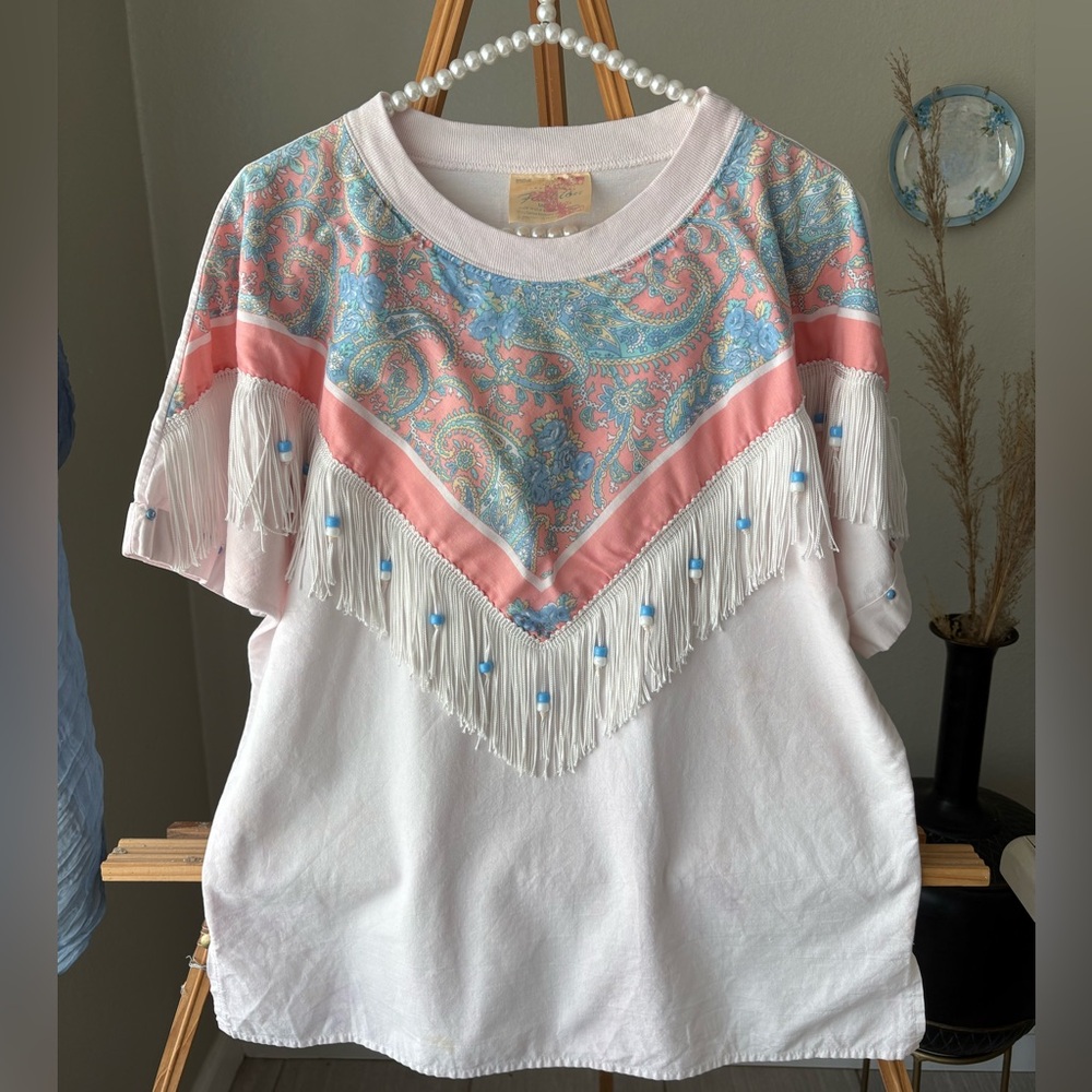 Vintage Hazel Wood fringed country style shirt
